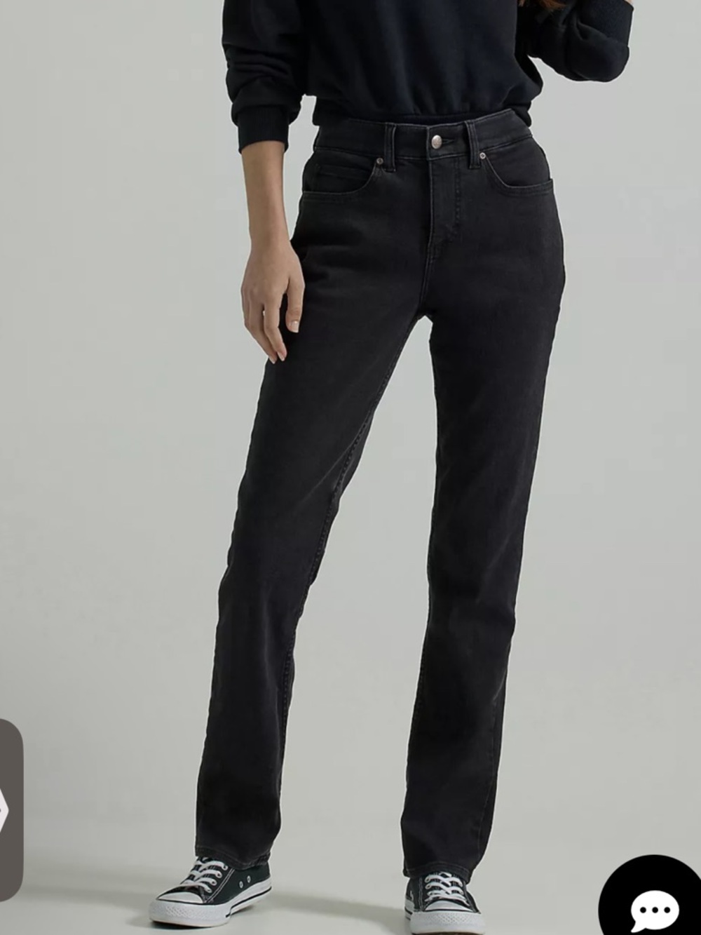 Lee Women's Straight Leg Jeans in Black Wash